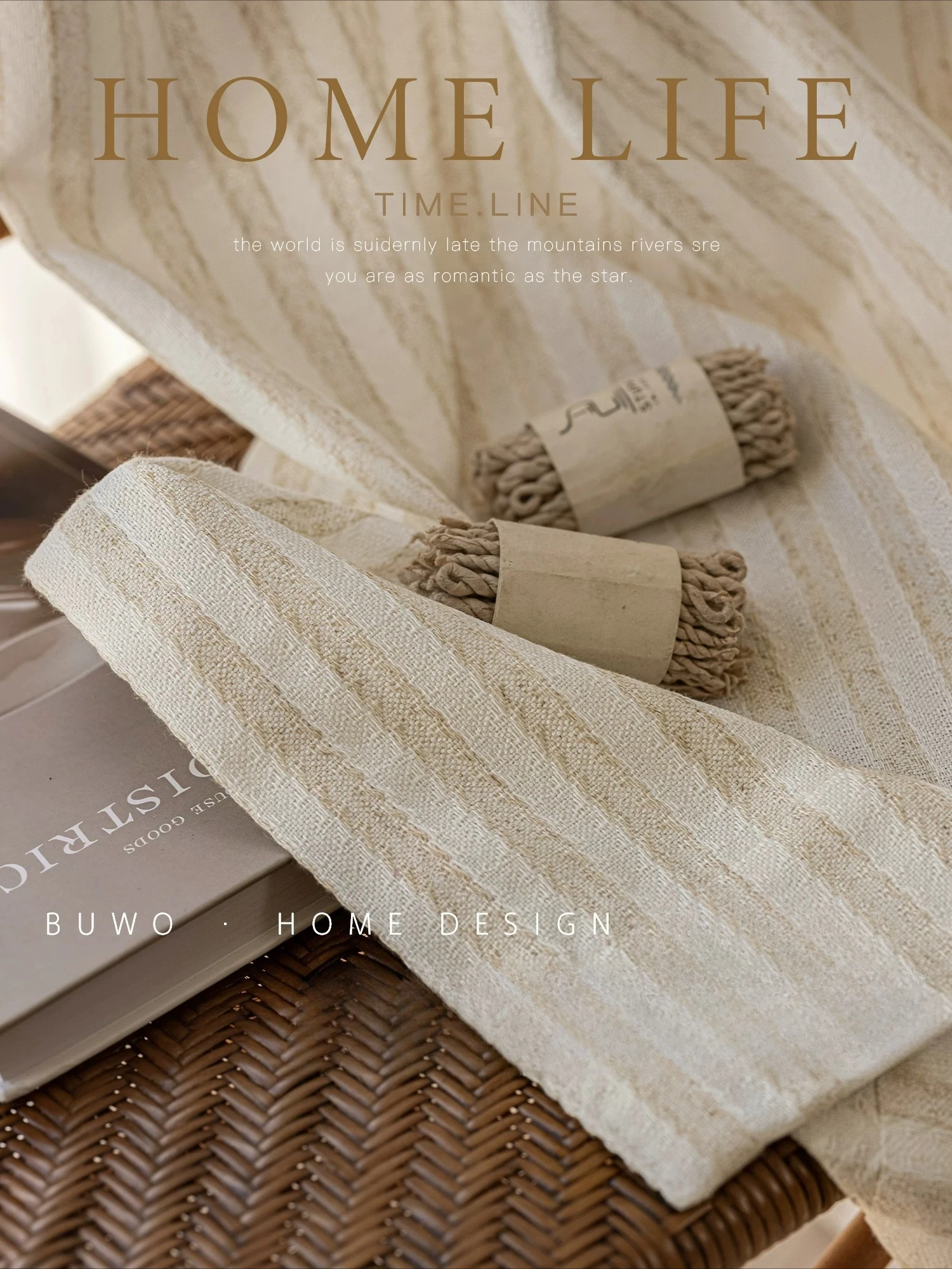 Home Fragrance Linen - Rideaux en tissu de lin parfumé