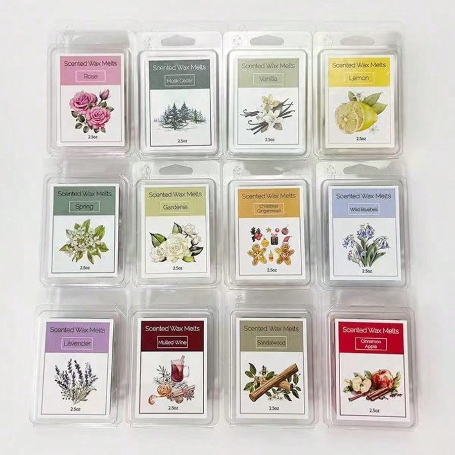 Home Fragrance Vanilla Scented Candle - Ensemble de cires parfumées, 8 senteurs