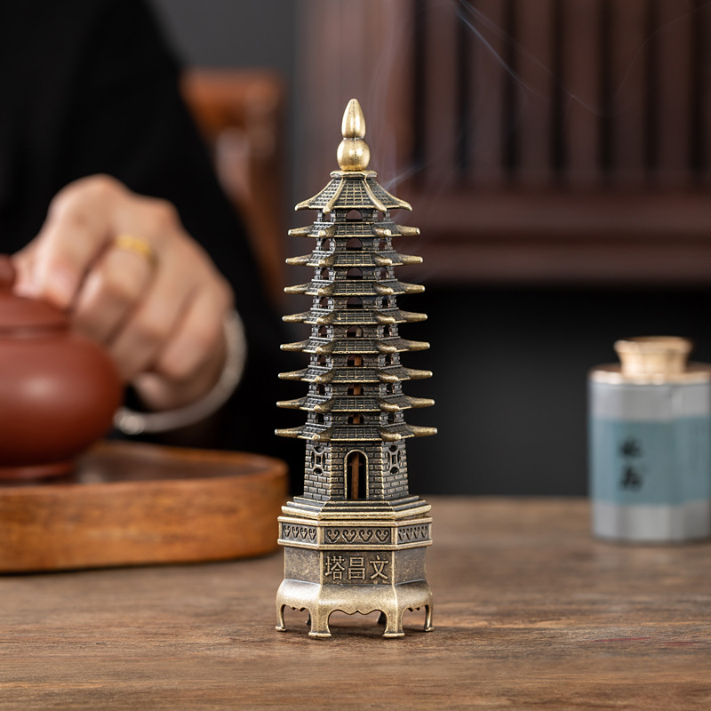 Home Fragrance Incense Sticks - Brûleur d'encens Vertical pagode chinoise, décoration