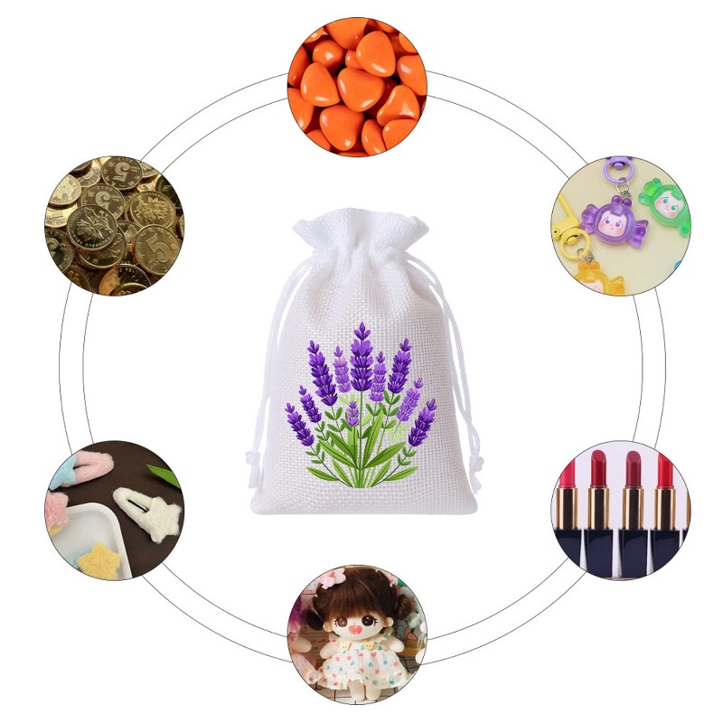8 sacs en lin blanc et violet  - Home Fragrance Linen avis et prix